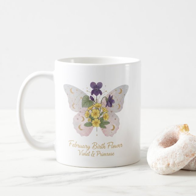 February Birth Flower Coffee Mug (Avec donut)