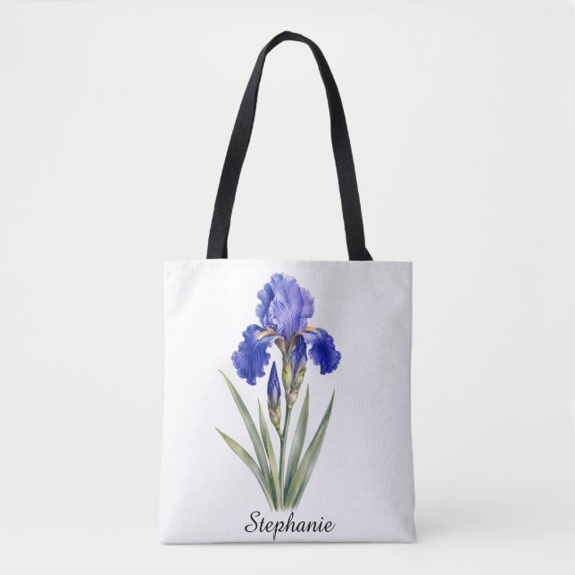 February Birth Flower Iris Tote Bag  (Front)