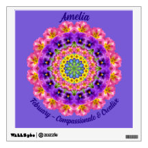 February Birth Flower Name Custom Removable Zen