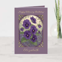 February Birth Flower Viola Flowers Art Nouveau St