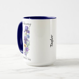 February Birth Flower Violet and Iris Mug