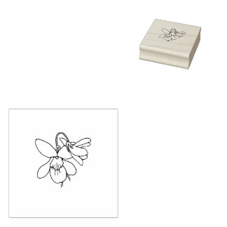 February Birth Flower Violet Rubber Stamp