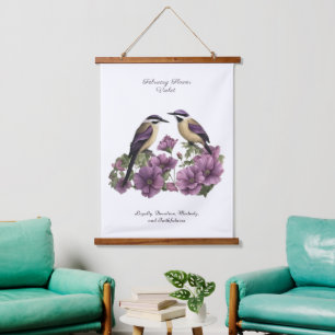February Birth Month Flower Personalized Birthday Hanging Tapestry