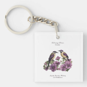 February Birth Month Flower Personalized Birthday Keychain