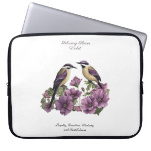 February Birth Month Flower Personalized Birthday Laptop Sleeve