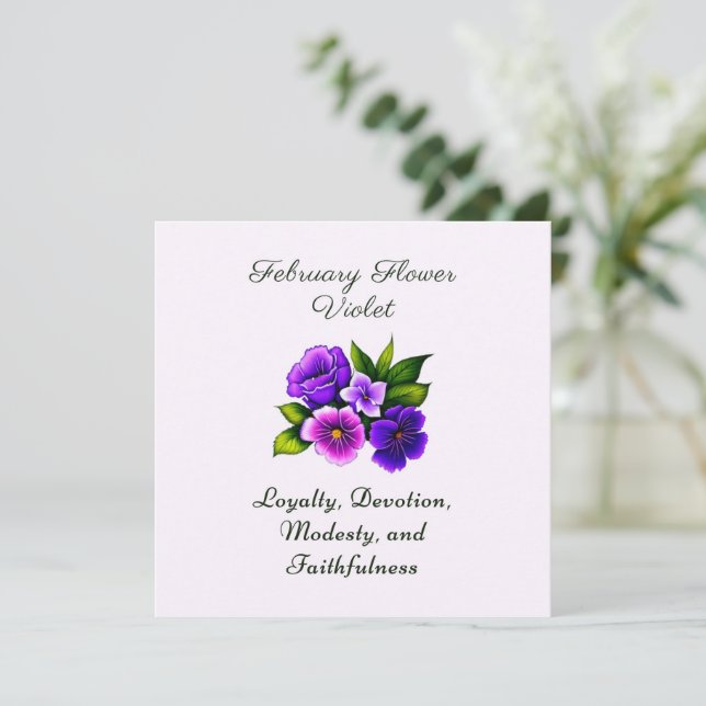 February Birth Month Flower Violet Delicate Floral (Standing Front)