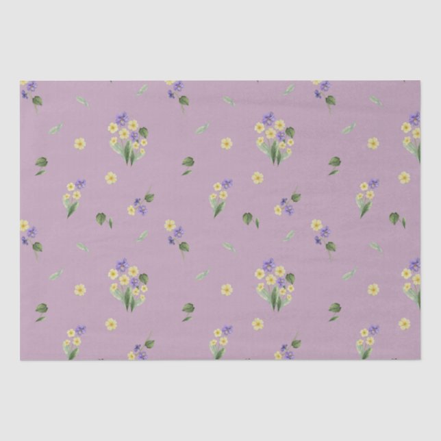 February Birth Month Flowers Primrose Violet Tissue Paper (Front)