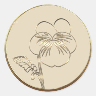 February Birth Pansy Violet Classic Round Sticker