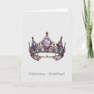 February Birthstone Amethyst Happy Birthday Card