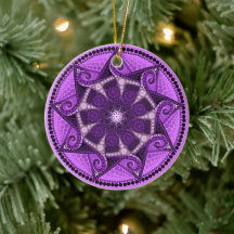 February Birthstone Amethyst Mandala Ornament