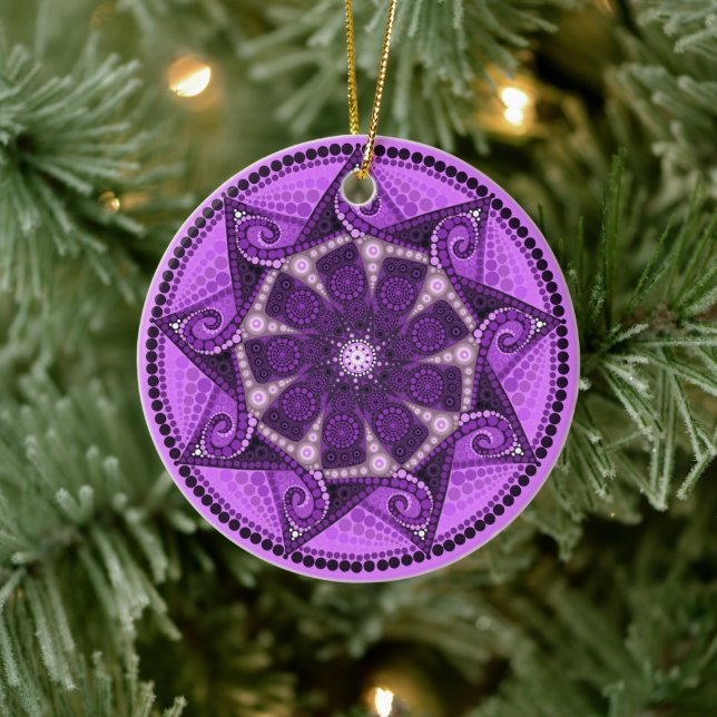February Birthstone Amethyst Mandala Ornament (Tree)