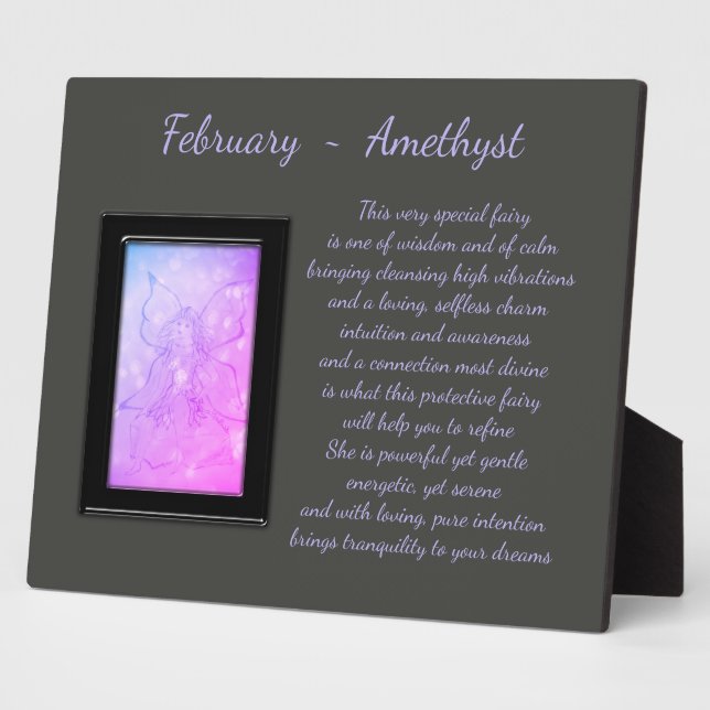 February Birthstone Amethyst Plaque (Side)
