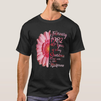 February Girl Made In 1982 40th Sunshine Hurricane T-Shirt