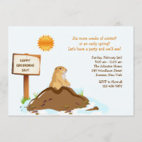 February Groundhog Day Invitation