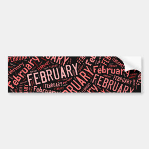 February Heart Bumper Sticker