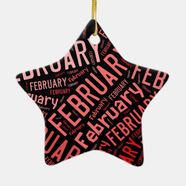 February Heart Ceramic Ornament (Back)