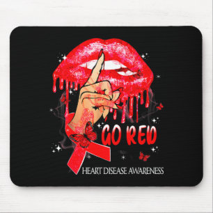 February Heart Disease Awareness Month Red Butterf Mouse Pad