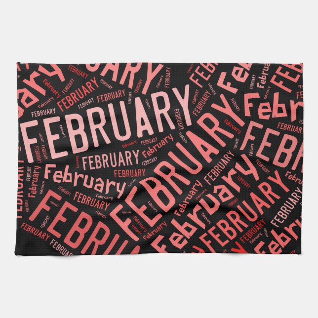 February Heart Kitchen Towel (Horizontal)