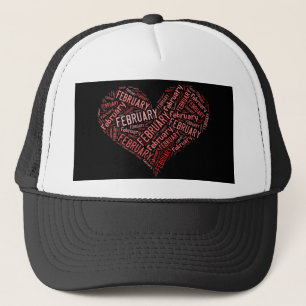 February Heart Trucker Hat