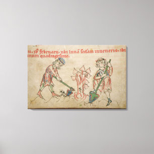 February: hoeing canvas print