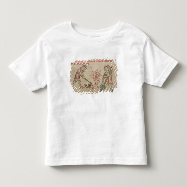 February: hoeing toddler t-shirt (Front)