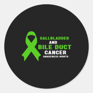 February Is Gallbladder And Bile Duct Cancer Aware Classic Round Sticker