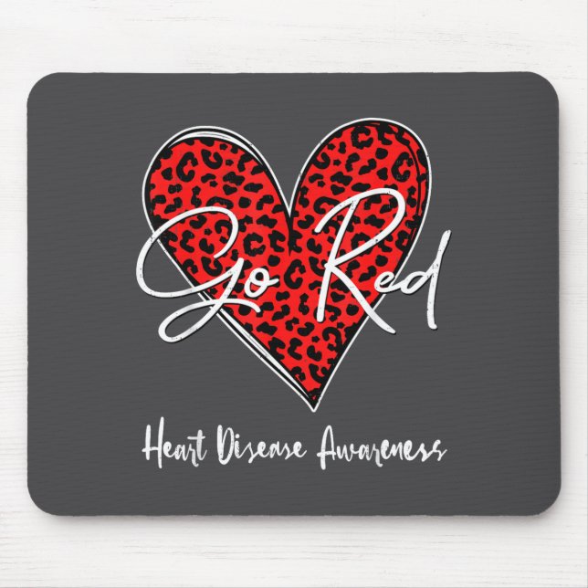 February Is Red Heart Health Heart Disease Awarene Mouse Pad (Front)