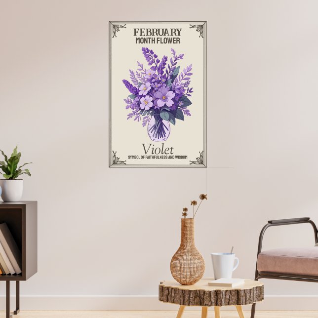 February month flower poster (Living Room 3)