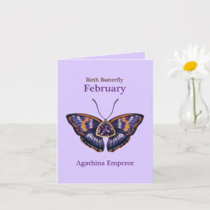February Purple Agathina Emperor Butterfly Art Card
