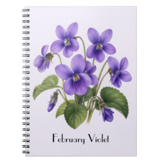 February Violet Flowers Notebook