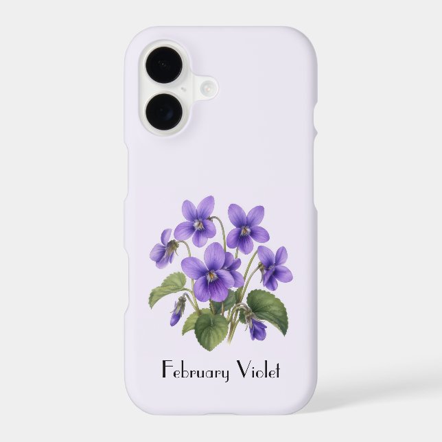 February Violet Flowers Phone Case (Back)