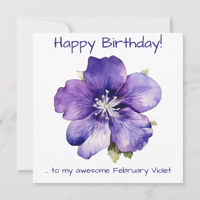 February Violet Holiday Card (Front)