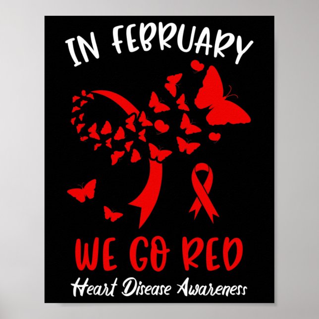 February We Go Red American Heart Disease Awarenes Poster (Front)