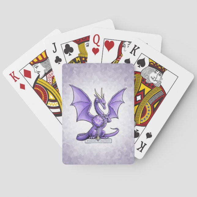 February's Birthstone Dragon: Amethyst Playing Cards (Back)