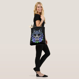 February's Violet & Wolf Skull Tote Bag