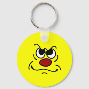 Fed Up Face Grumpey Keychain