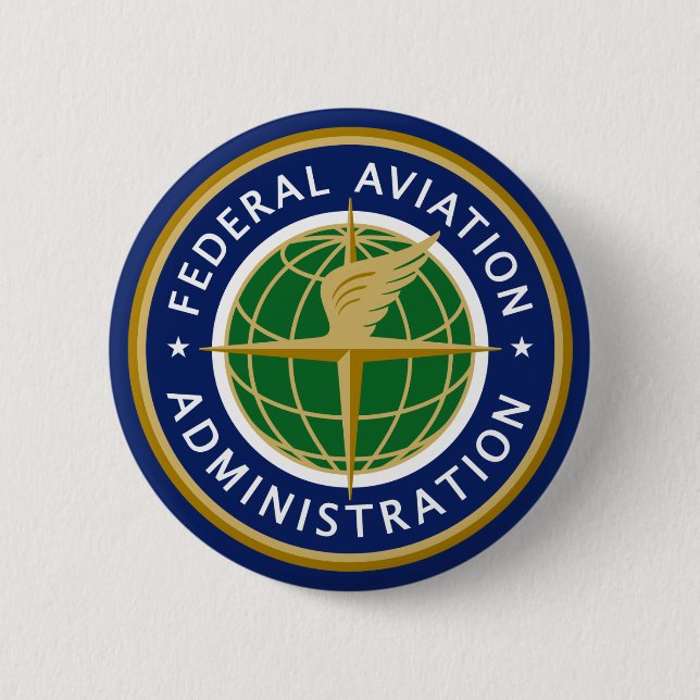Federal Aviation Administration FAA 2 Inch Round Button (Front)