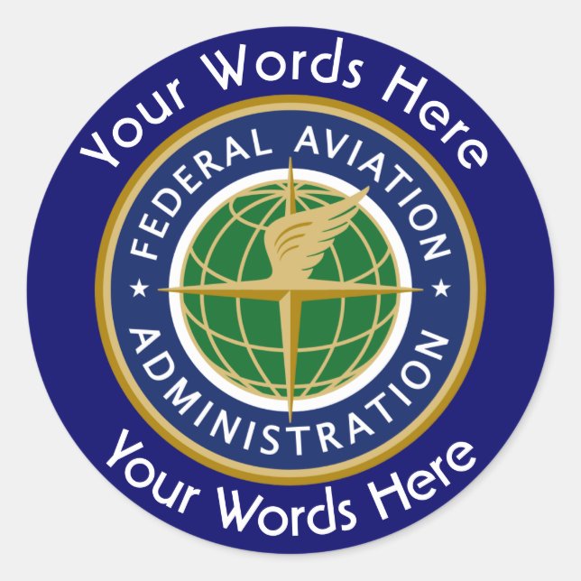 Federal Aviation Administration FAA Custom Sticker (Front)
