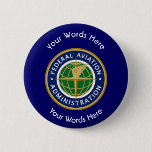 Federal Aviation Administration Shield 2 Inch Round Button