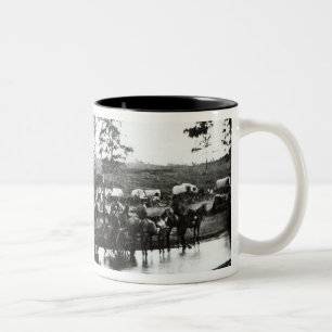 Federal battery fording a tributary on battle Two-Tone coffee mug