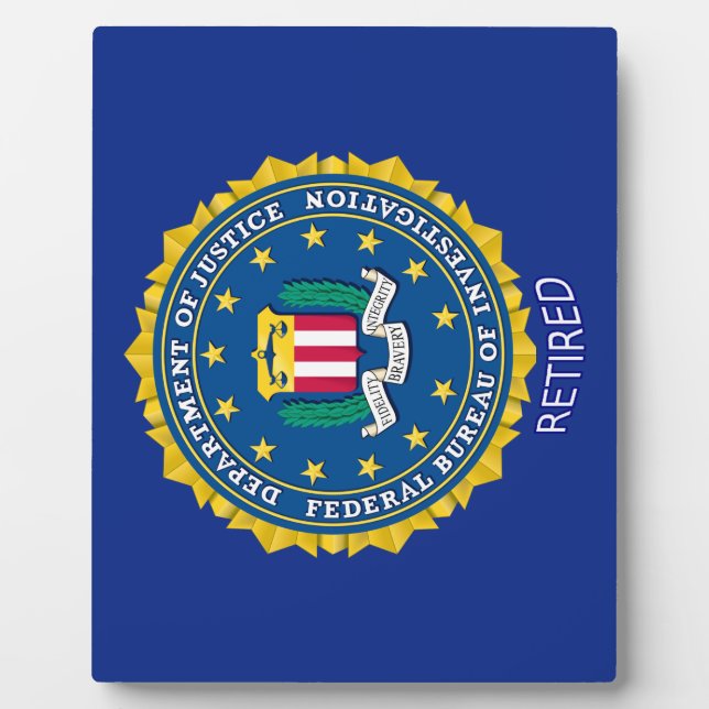 Federal Bureau of Investigation Retired Plaque (Front)