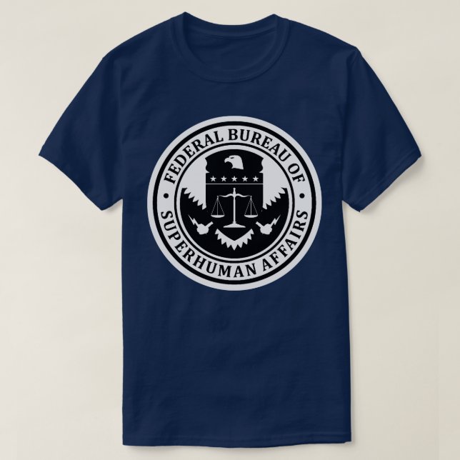 Federal Bureau of Superhuman Affairs T-Shirt (Design Front)