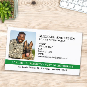 Federal Military Custom Photo Border Patrol Agent Business Card