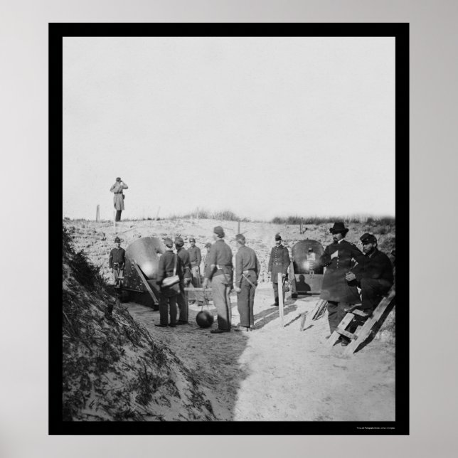 Federal Mortars Aimed at Fort Sumter 1865 Poster (Front)