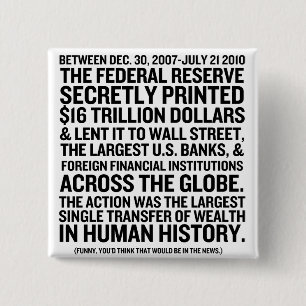 Federal Reserve Audit 2 Inch Square Button