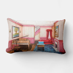 Federal Style Rendered Perspective Of Room With Pi Lumbar Pillow