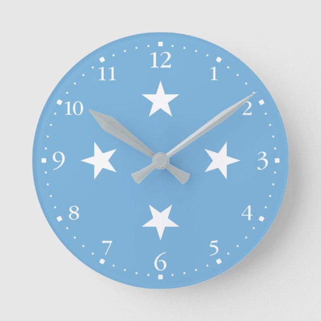 Federated States of Micronesia Flag Round Clock (Front)