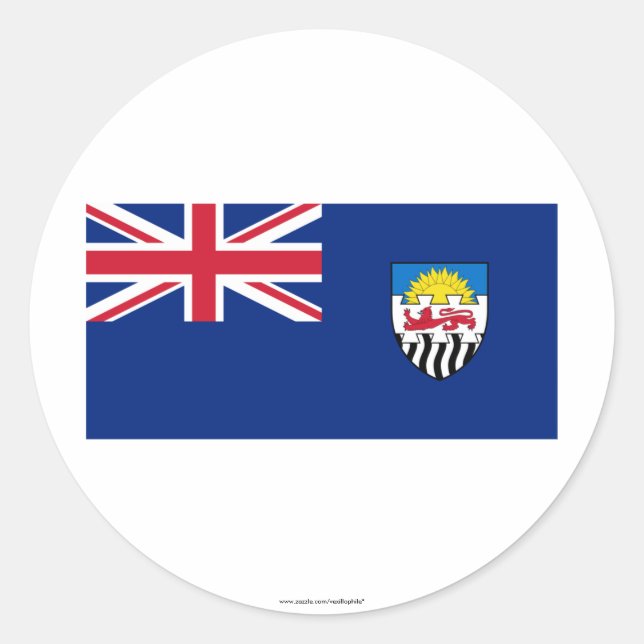 Federation of Rhodesia and Nyasaland Flag (1953-63 Classic Round Sticker (Front)