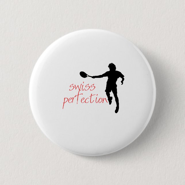 Federer Tshirt Swiss Perfection 2 Inch Round Button (Front)