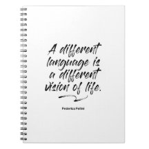 Federico Fellini Language Quote - Notebook